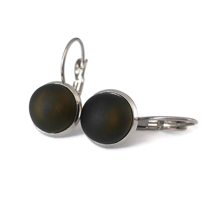 Trio boucles leviers surprise, boucles d'oreilles verre récupéré