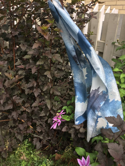 Écharpe de soie érable marine