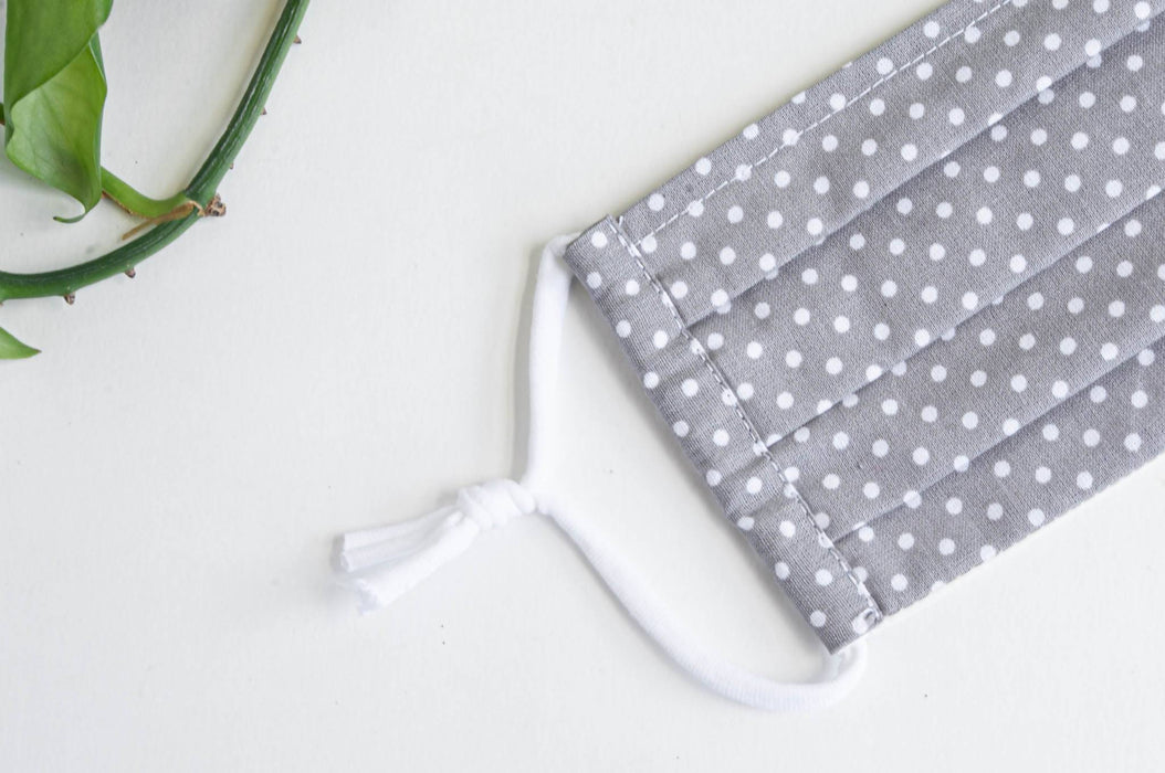 Bonnet chirurgical | motif pois bleu et gris