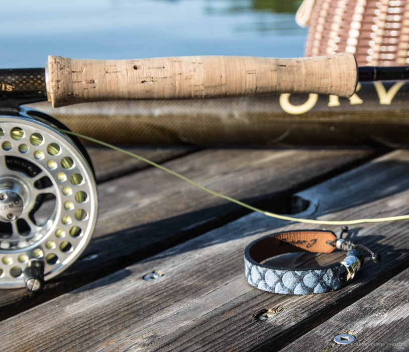Bracelet en cuir d'écailles de poisson