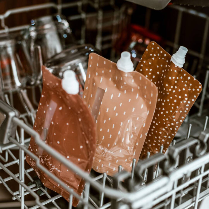 Pochettes alimentaires réutilisables avec bouchons neutral (ensemble de 6)