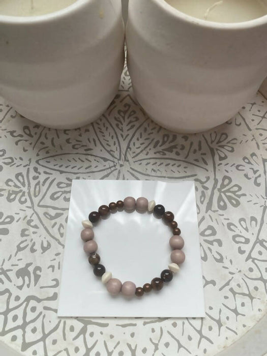 Bracelet d'agate couleur café pour hommes