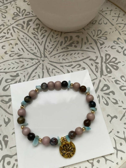 Bracelet de pietersite et larimar