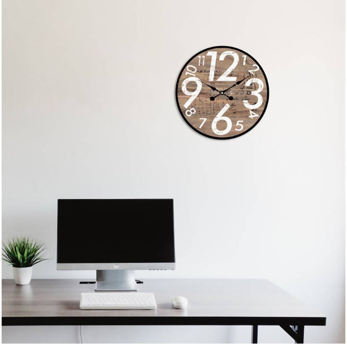 Horloge design effet bois