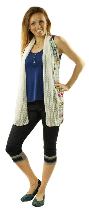 Cami bambou marine le blanc mouton