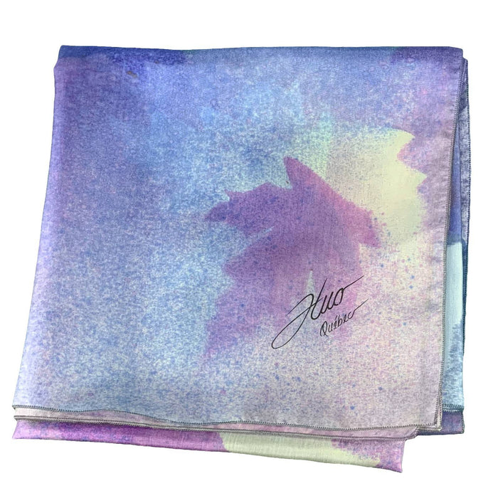 Foulard carré de soie érable violet