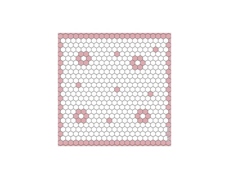 Collection motifs - sous-verres de vinyle (4) blush / vinyl coasters (4) - motif mosaic fleurs blush