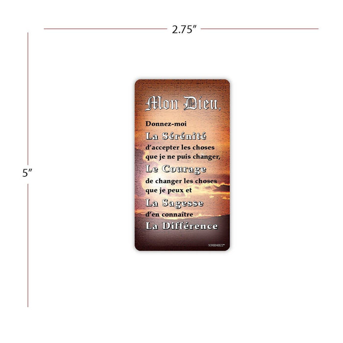 Affichette aimantée prière de la sérénité
