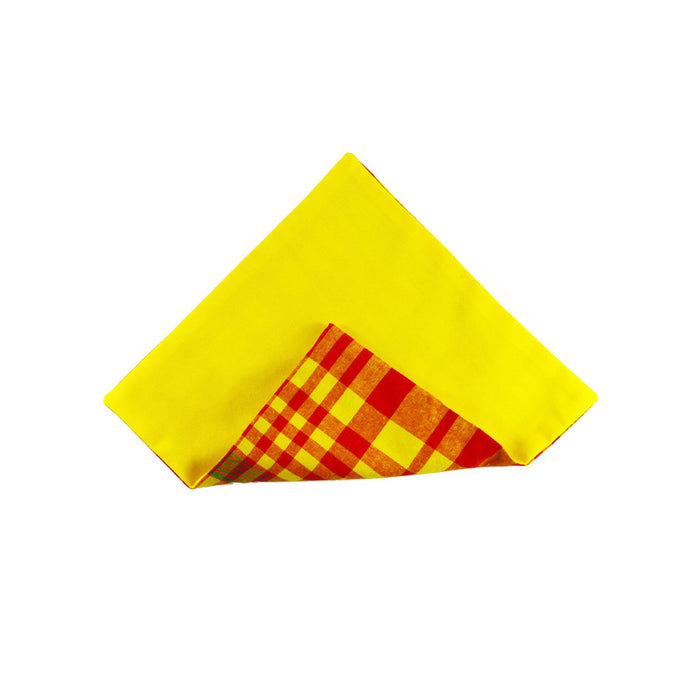 Noeud papillon et foulard pochette - jaune rouge madras