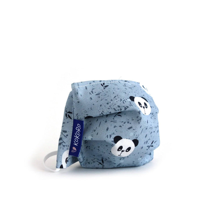 Masque réutilisable en coton pour adulte - panda, bleu