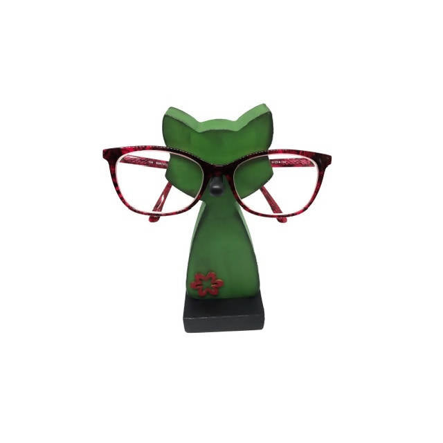 Support à lunettes chat vert