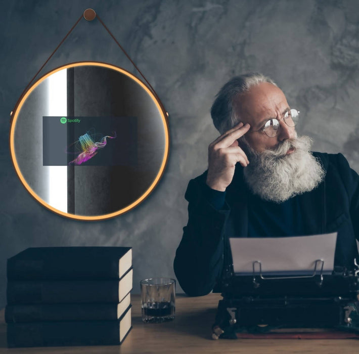 Hilo™ miroir avec écran tactile, lumières led et manche en cuir