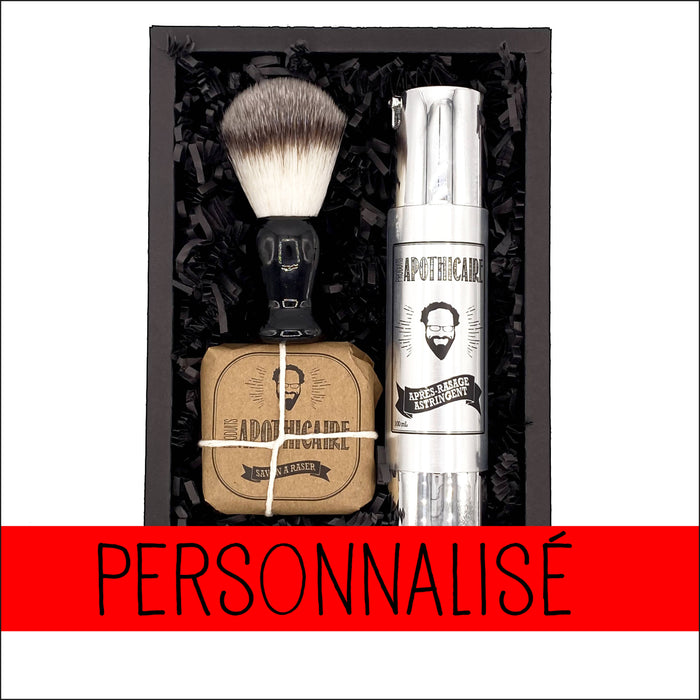 "ben" raser + boîte personnalisée - après-rasage/astringent, savon à raser, blaireau